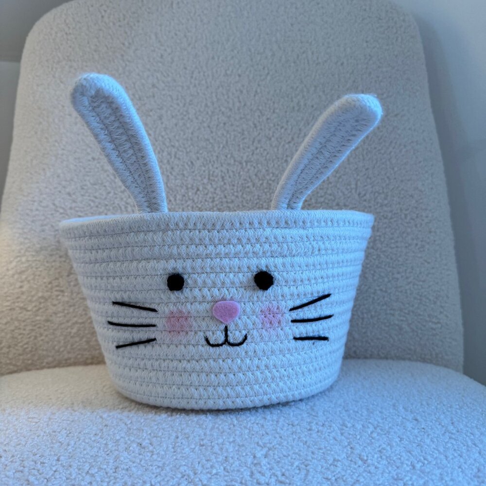 Circular Rope Decorative Easter Bunny Basket - Spritz